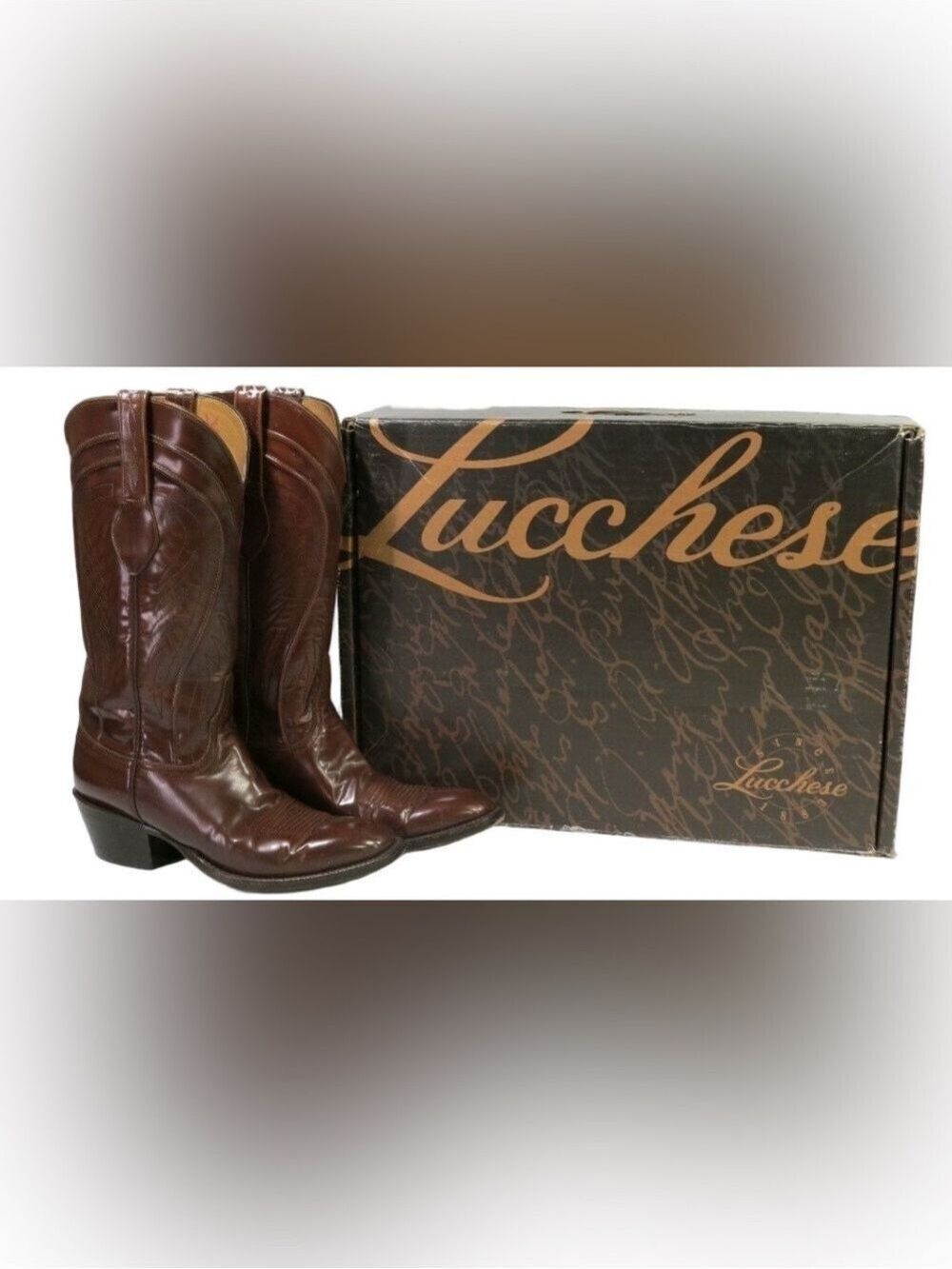 Lucchese Cowboy Boots Classic Men’s Western Wear L1506 Size 8 D Brown